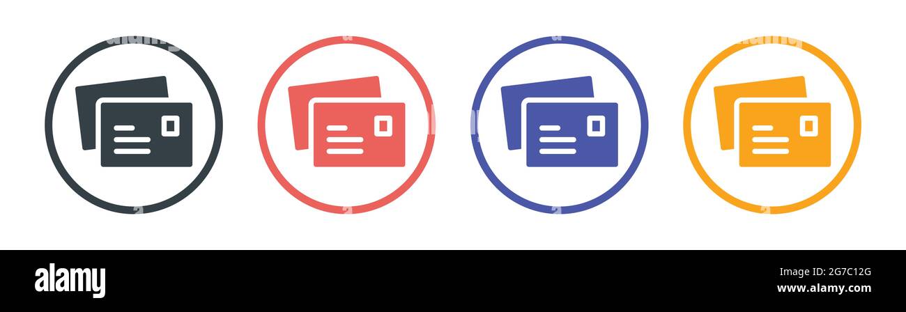 Postcard letter, envelope with postage stamp icon vector illustration ...