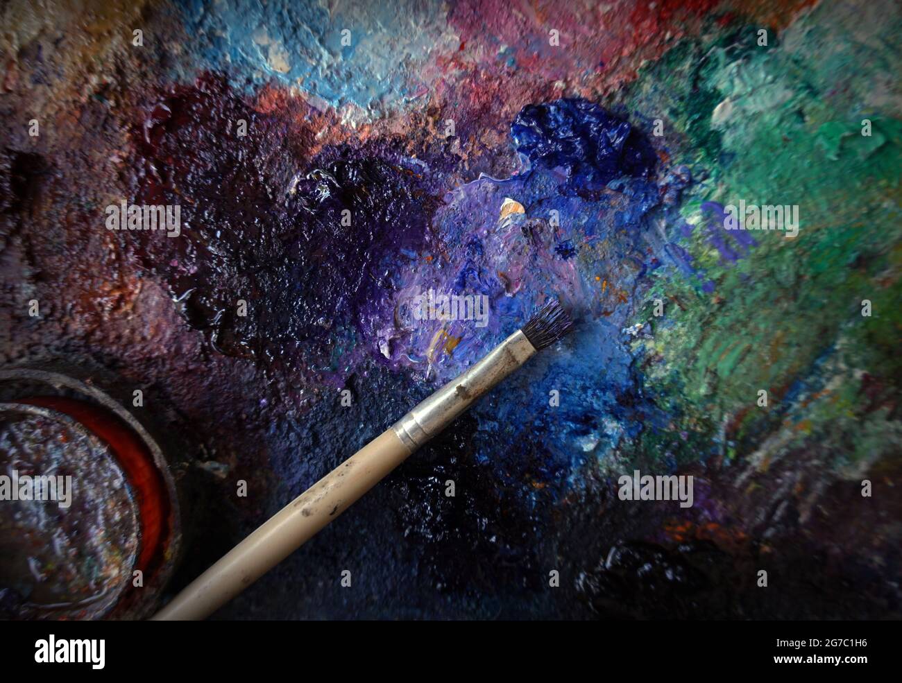 art supplies, drawing, oil painting Stock Photo