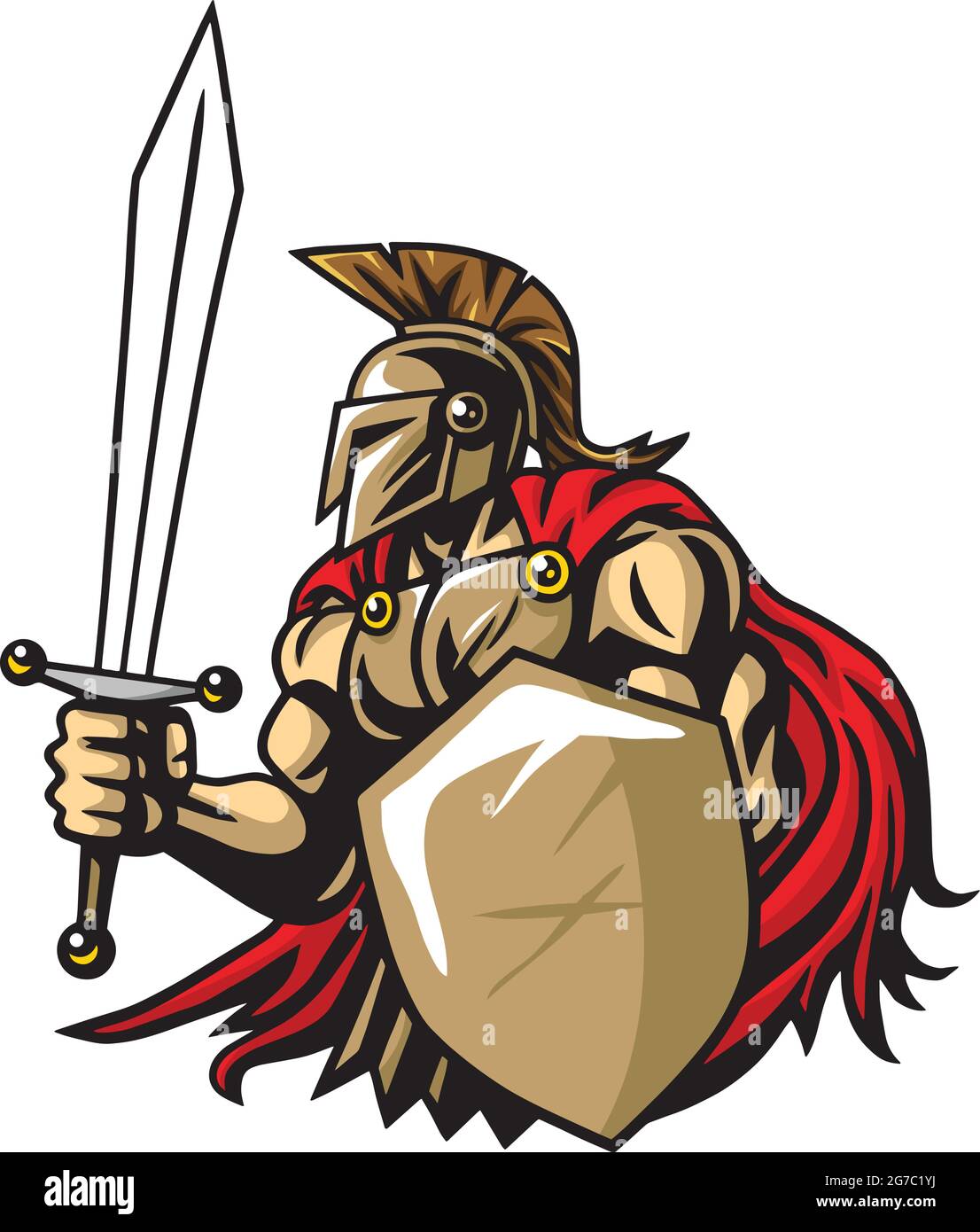 Spartan Warrior Vector Mascot Logo Design Stock Vector