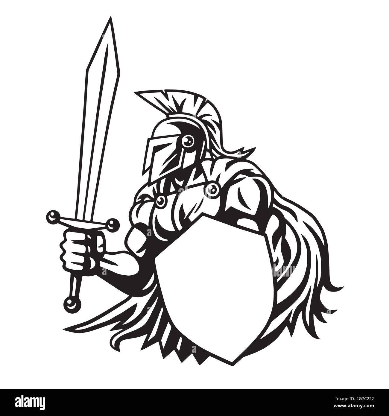 Spartan Warrior Drawing Vector Stock Vector