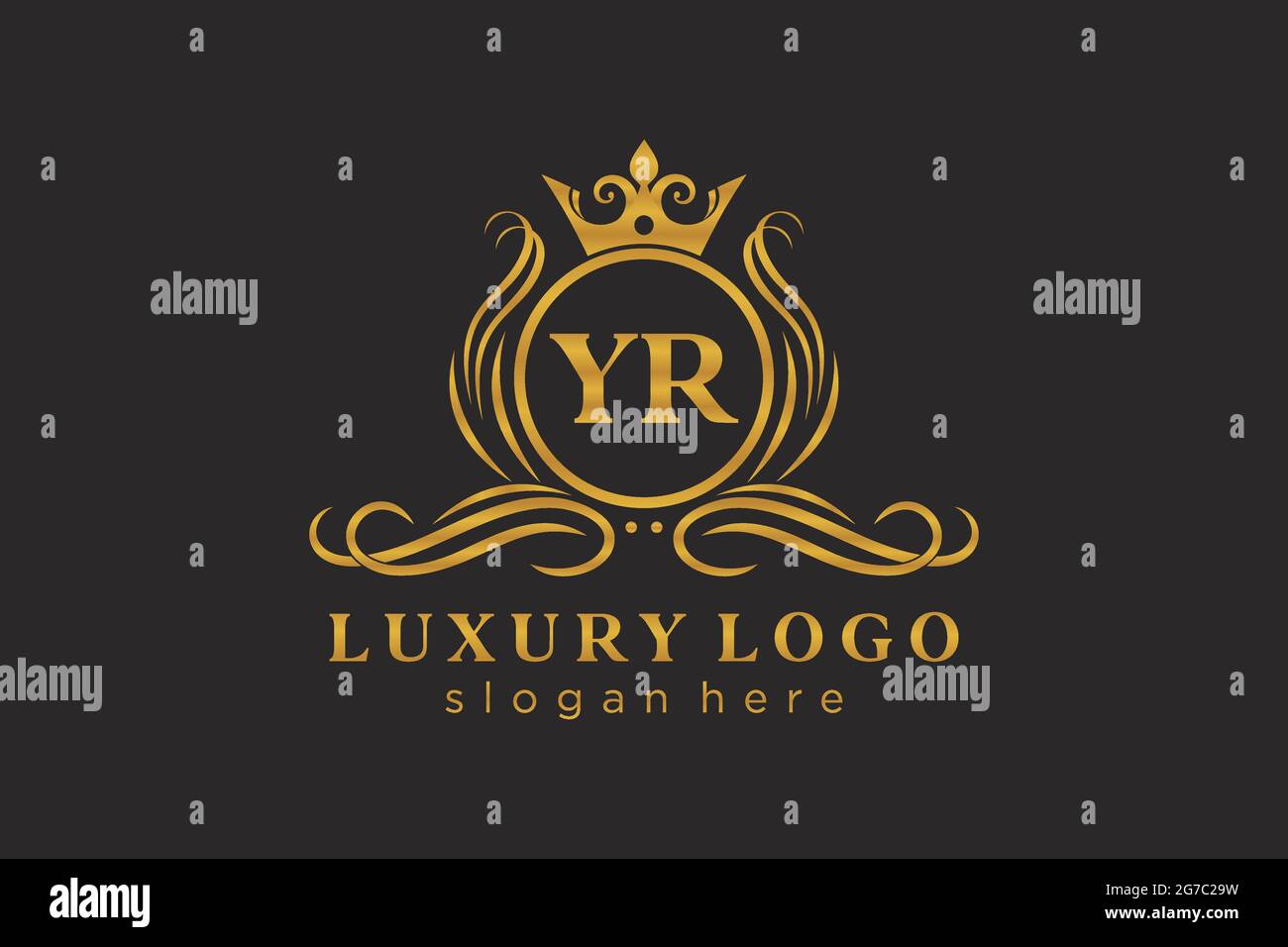 YR Letter Royal Luxury Logo template in vector art for Restaurant ...