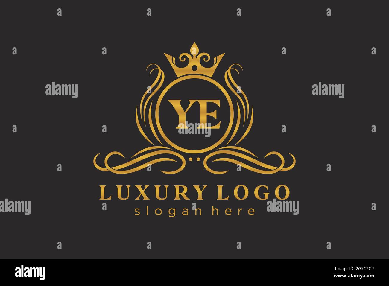 YE Letter Royal Luxury Logo template in vector art for Restaurant