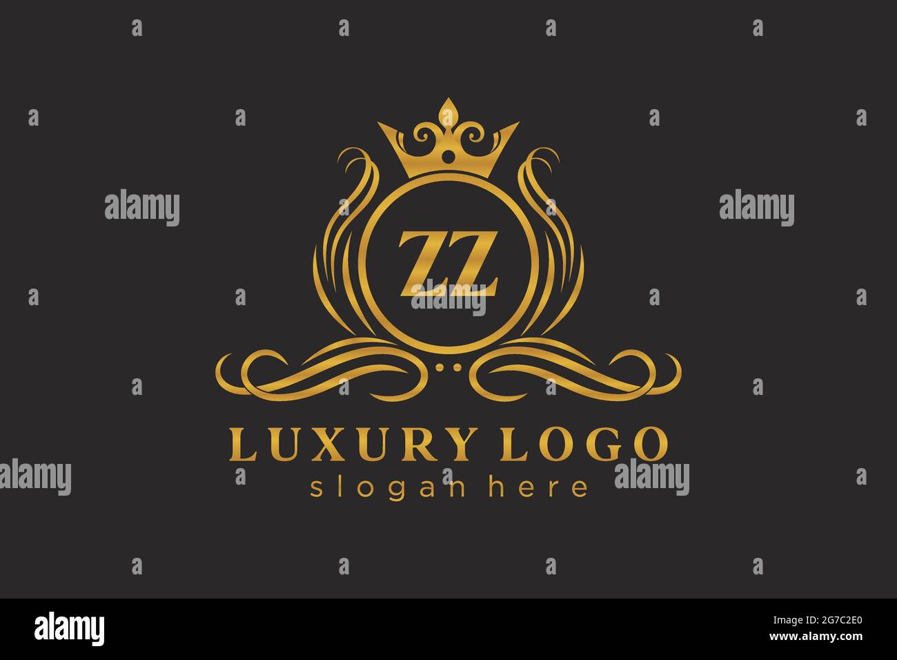 ZZ Letter Royal Luxury Logo template in vector art for Restaurant ...