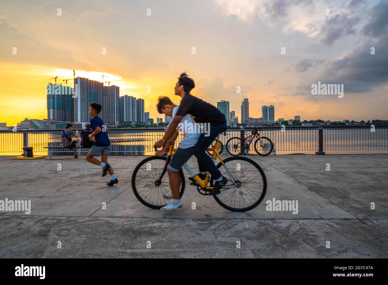 Woodlands Waterfront Park, a coastal park in central Singapore. Stock Photo