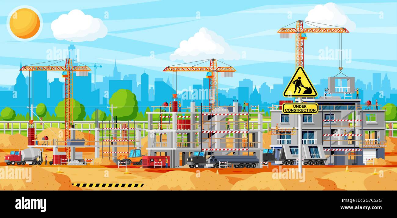 Construction Site Banner Stock Vector Image & Art - Alamy