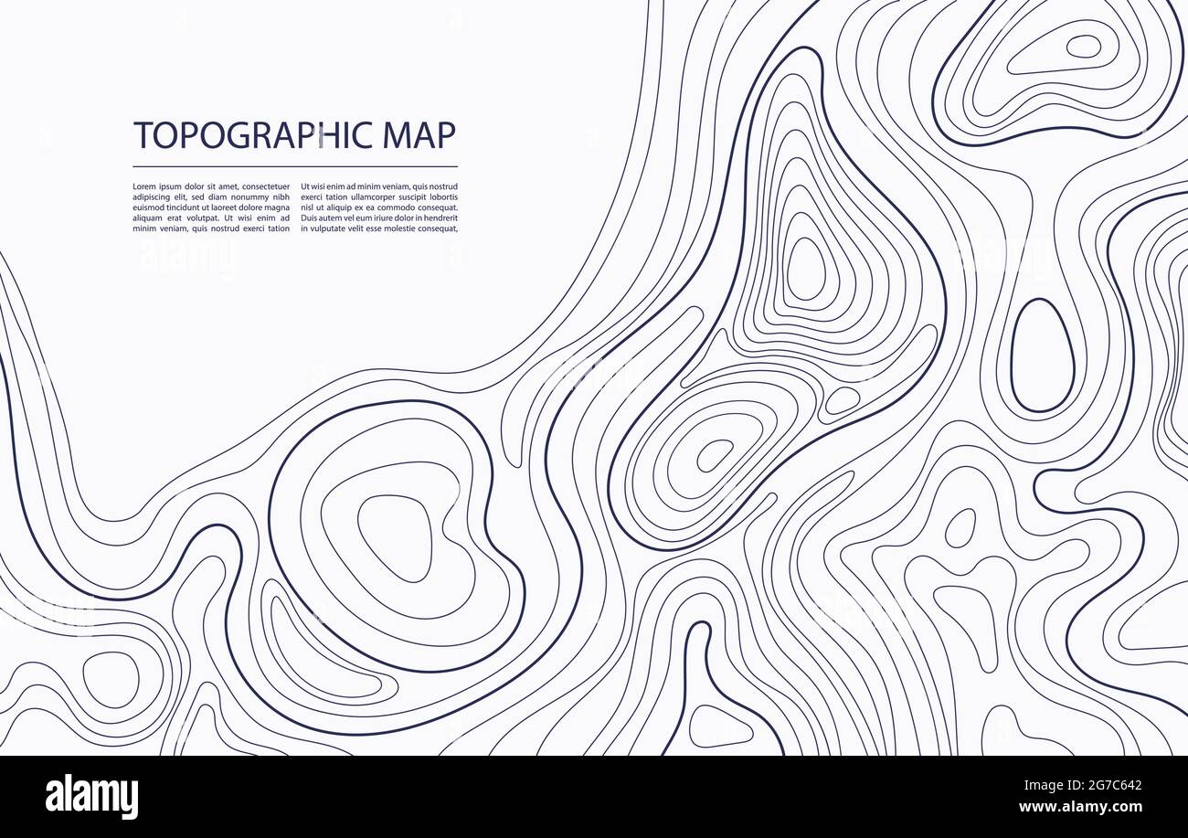 Topographic map contour. Geographic mapping, nature terrain relief, mountain topology. Cartography line landscape vector abstract background. Area for hiking or camping navigation plan Stock Image & Art - Alamy