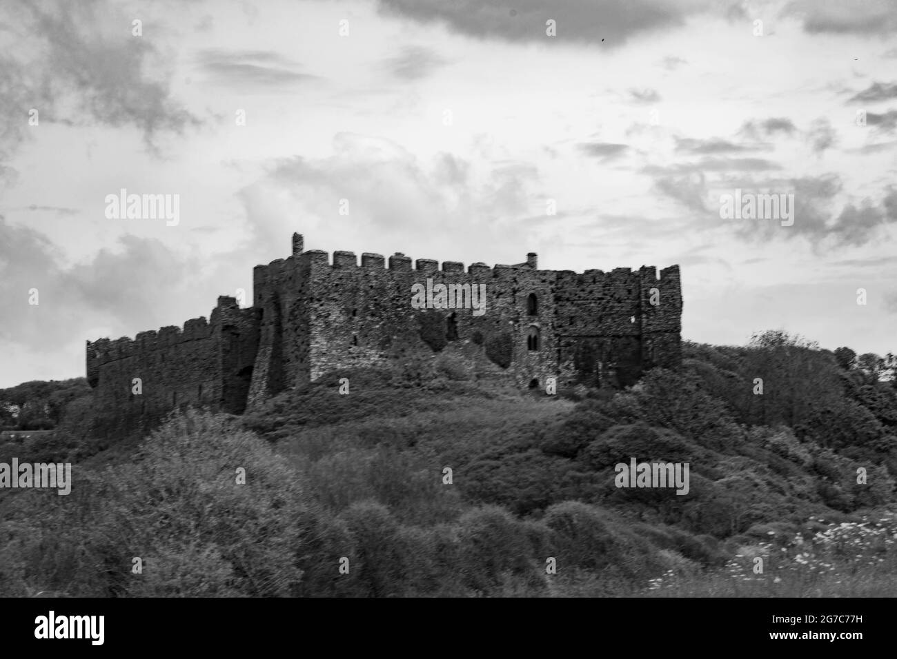 Manorbier Castle Pembrokeshire South Wales Stock Photo