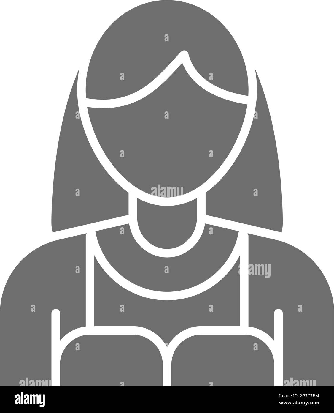 Brazilian girl in national dress grey icon. Stock Vector