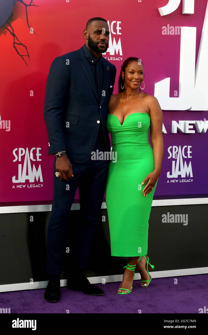 LOS ANGELES - JUL 12: LeBron James, Savannah Brinson James at the Space ...