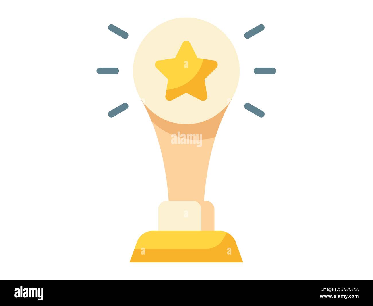 trophy award single isolated icon with flat style vector illustration ...