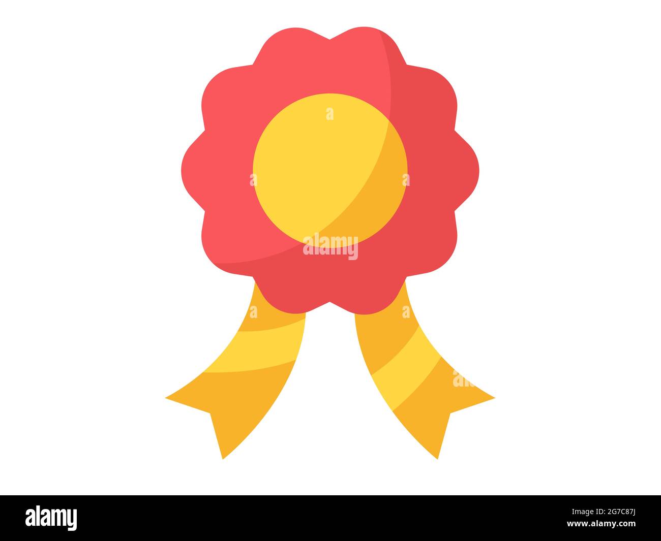 ribbon badge prize single isolated icon with flat style vector ...