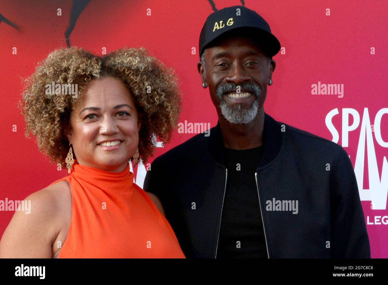 July 12, 2021, Los Angeles, CA, USA: LOS ANGELES - JUL 12:  Bridgid Coulter, Don Cheadle at the Space Jam:  A New Legacy Premiere at the Microsoft Theater on July 12, 2021 in Los Angeles, CA (Credit Image: © Kay Blake/ZUMA Wire) Stock Photo