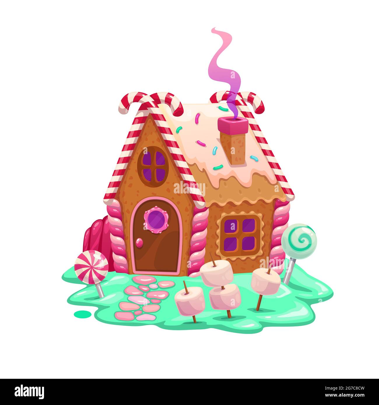 Caramel and ginger cartoon fairy house or dwelling. Christmas