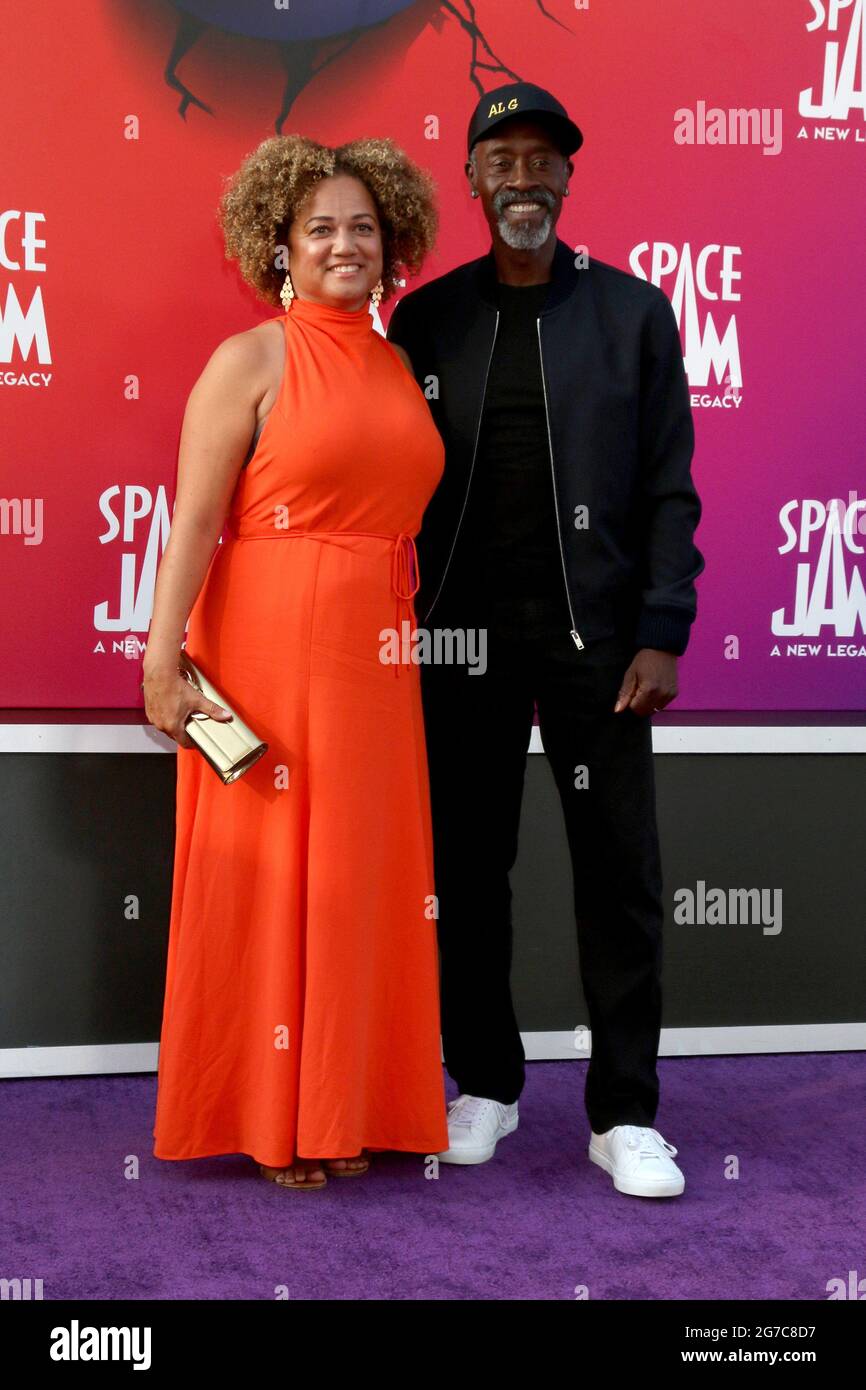 July 12, 2021, Los Angeles, CA, USA: LOS ANGELES - JUL 12:  Bridgid Coulter, Don Cheadle at the Space Jam:  A New Legacy Premiere at the Microsoft Theater on July 12, 2021 in Los Angeles, CA (Credit Image: © Kay Blake/ZUMA Wire) Stock Photo