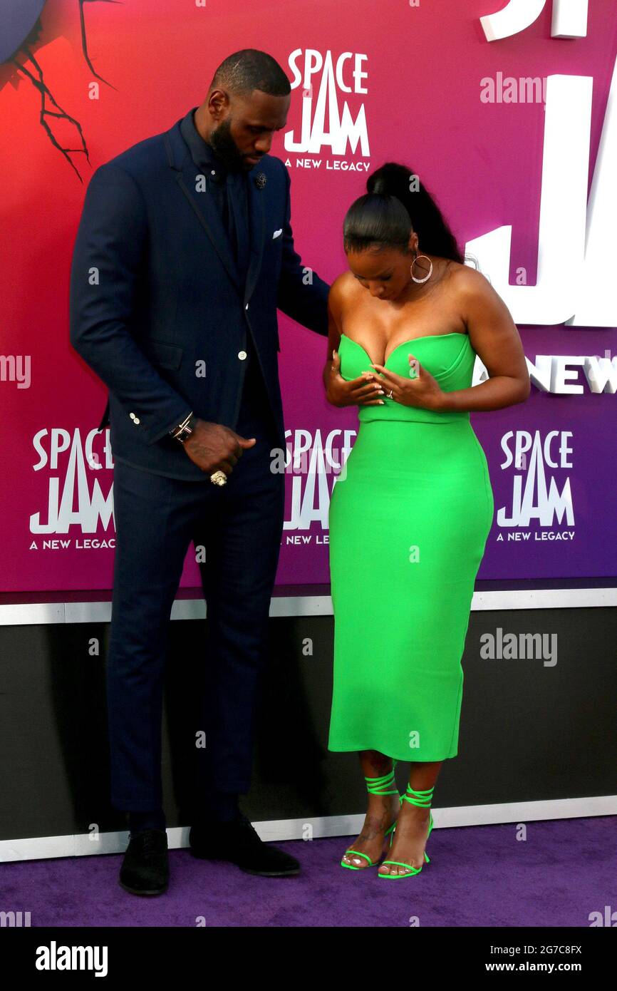 July 12 2021 Los Angeles Ca Usa Los Angeles Jul 12 Lebron James Savannah Brinson James At The Space Jam A New Legacy Premiere At The Microsoft Theater On July 12