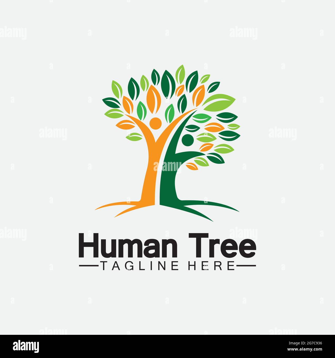 People Tree Vector Logo Template illustration design Stock Vector
