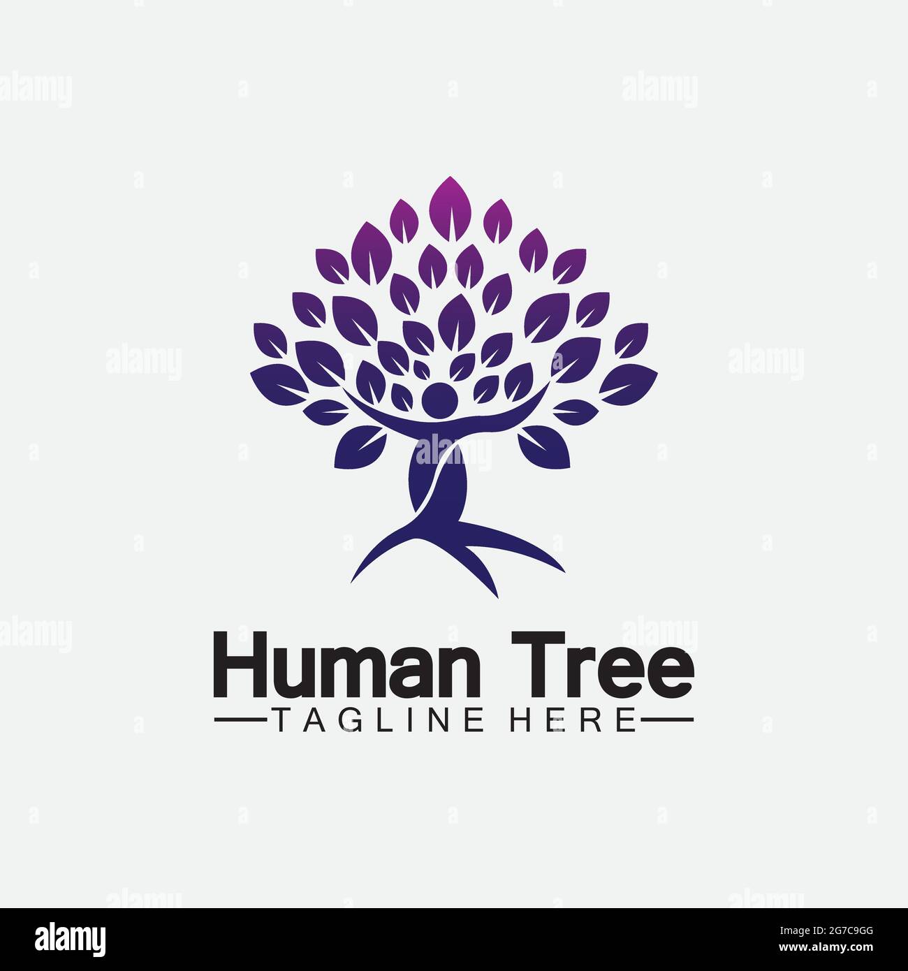 People Tree Vector Logo Template illustration design Stock Vector