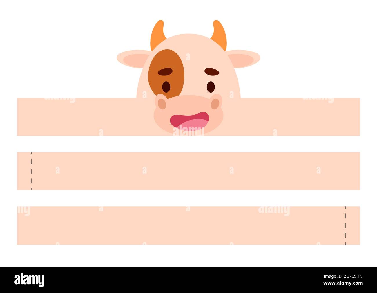 Printable cow paper crown. Diy cut party ribbon template for birthday ...