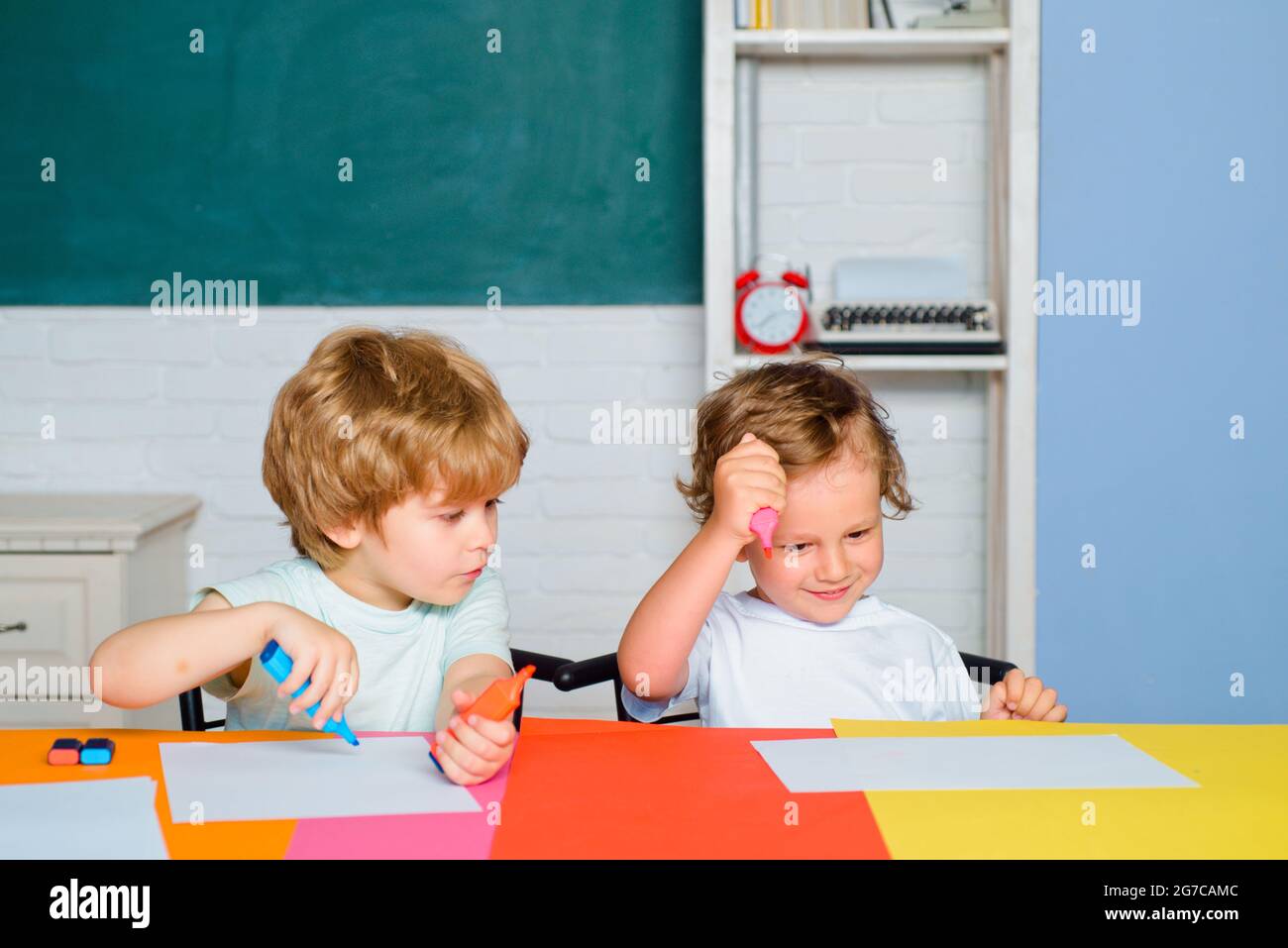 Little ready to study. Funny toddlers from elementary school. Kids ...