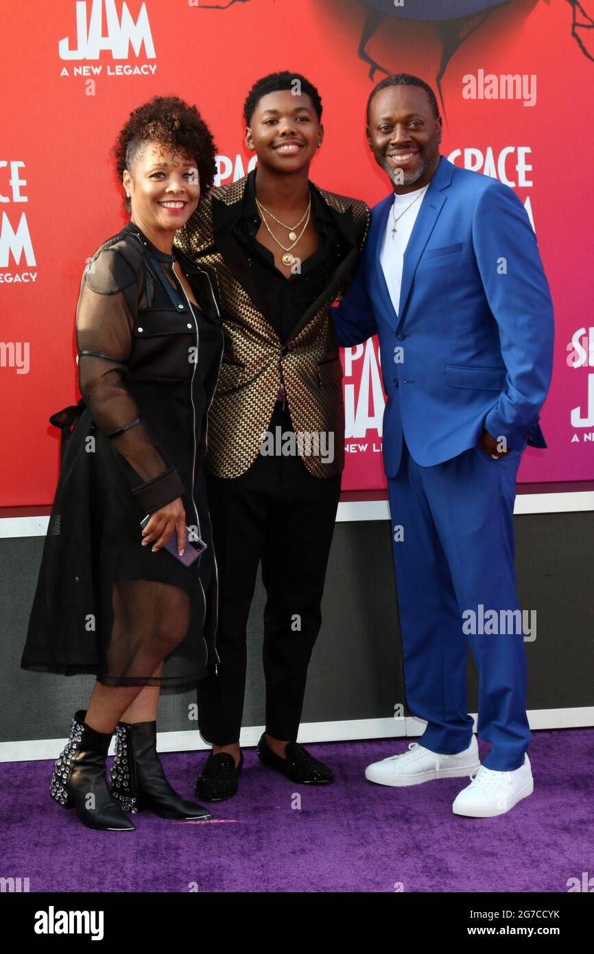 LOS ANGELES - JUL 12: Cedric Joe, parents at the Space Jam: A New