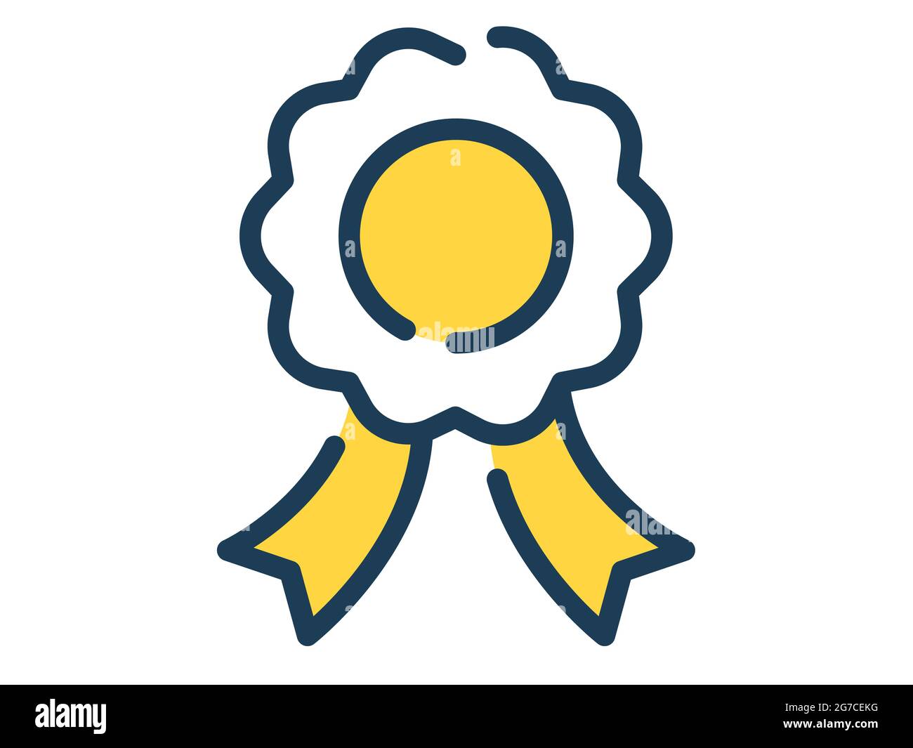 ribbon badge prize single isolated icon with dash or dashed line style ...