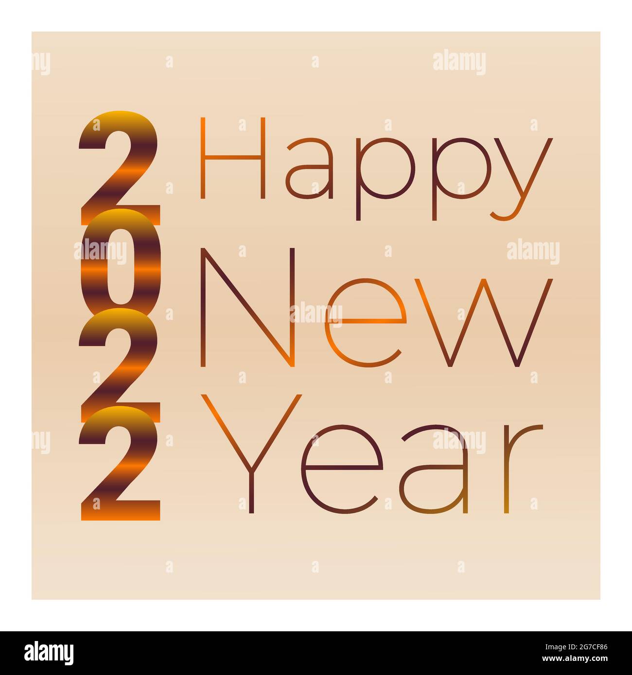 2022 Happy New Year, inscription like a striped tiger, gradient. For design, calendar, postcard, greetings, backdrop, design element. Vector illustration Stock Vector
