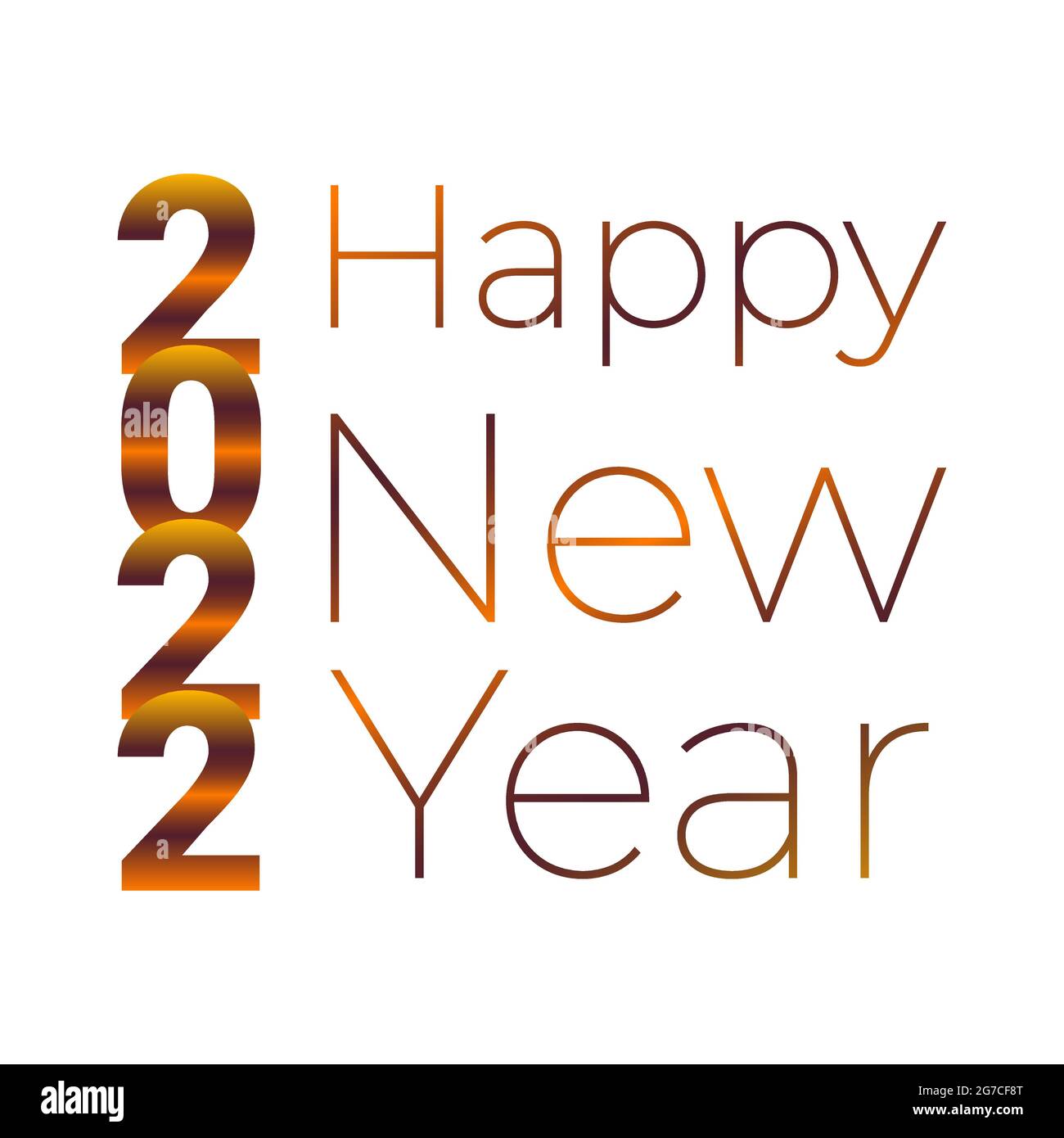 2022 Happy New Year, inscription like a striped tiger, gradient. For design, calendar, postcard, greetings, backdrop, design element. Vector illustration Stock Vector