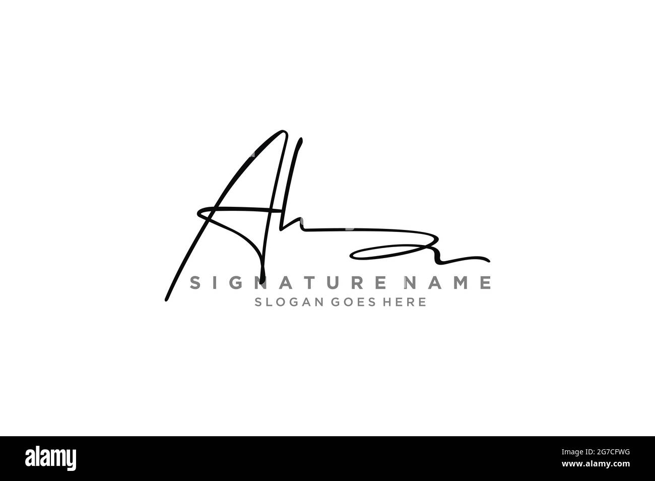 AH Letter Signature Logo Template elegant design logo Sign Symbol template vector icon Stock Vector
