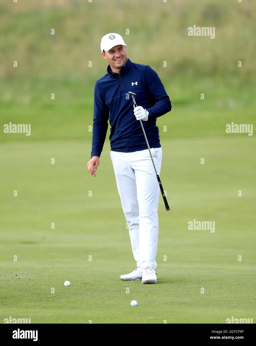USA's Jordan Spieth during the practice day at The Royal St George's Golf Club in Sandwich, Kent. Picture date: Tuesday July 13, 2021. Stock Photo