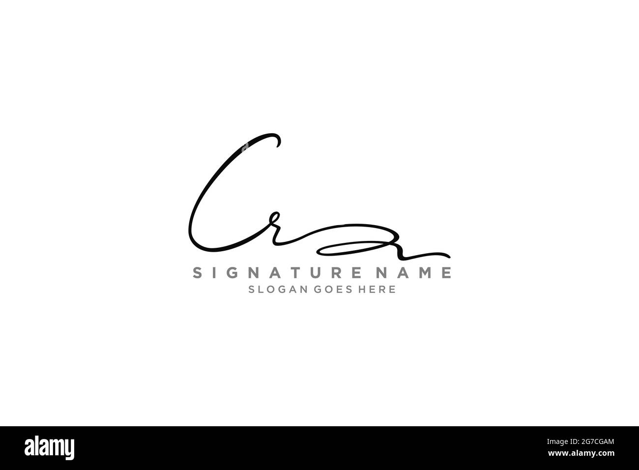 CR Letter Signature Logo Template elegant design logo Sign Symbol template vector icon Stock Vector