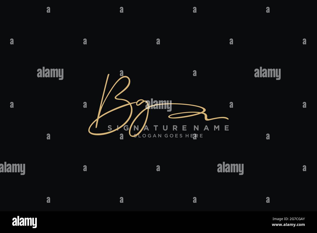 BG Letter Signature Logo Template elegant design logo Sign Symbol template vector icon Stock Vector