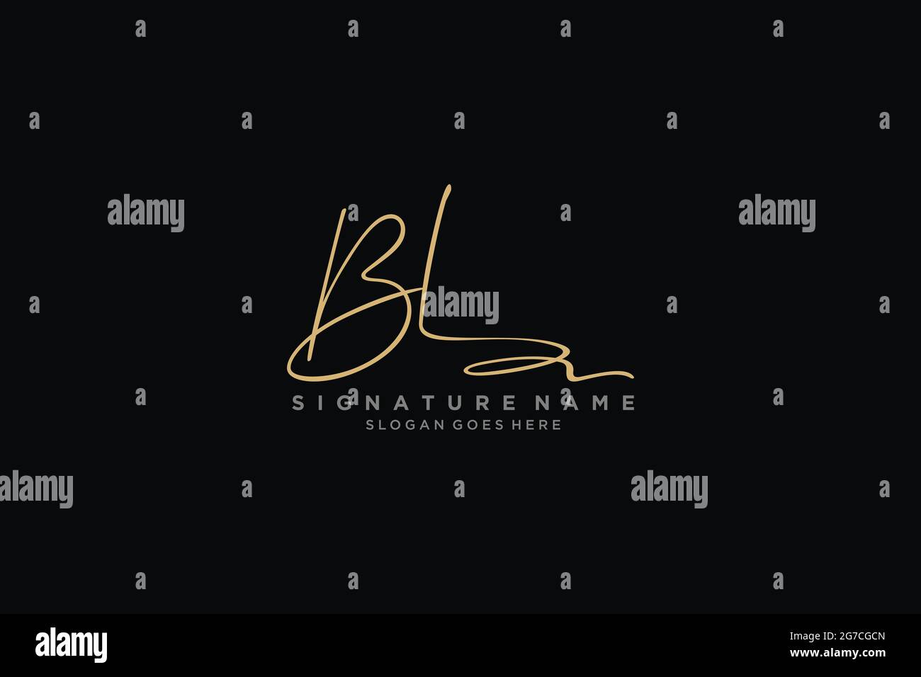 BL Letter Signature Logo Template elegant design logo Sign Symbol template vector icon Stock Vector