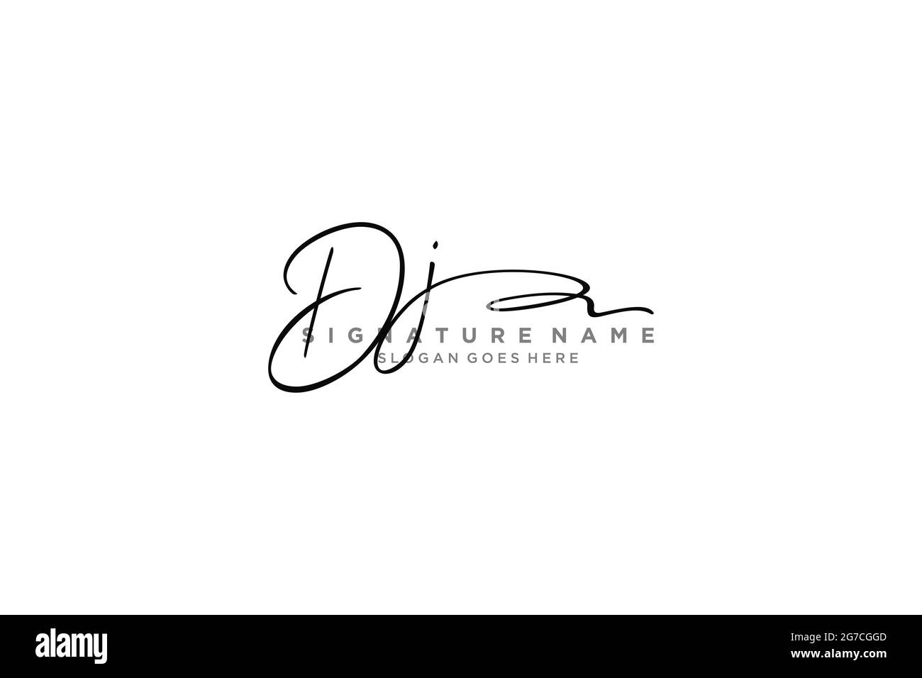 DJ Letter Signature Logo Template elegant design logo Sign Symbol template vector icon Stock Vector