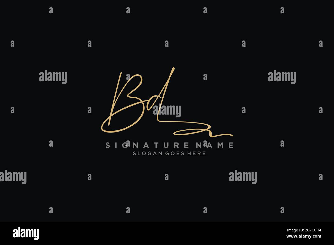 BD Letter Signature Logo Template elegant design logo Sign Symbol template vector icon Stock Vector