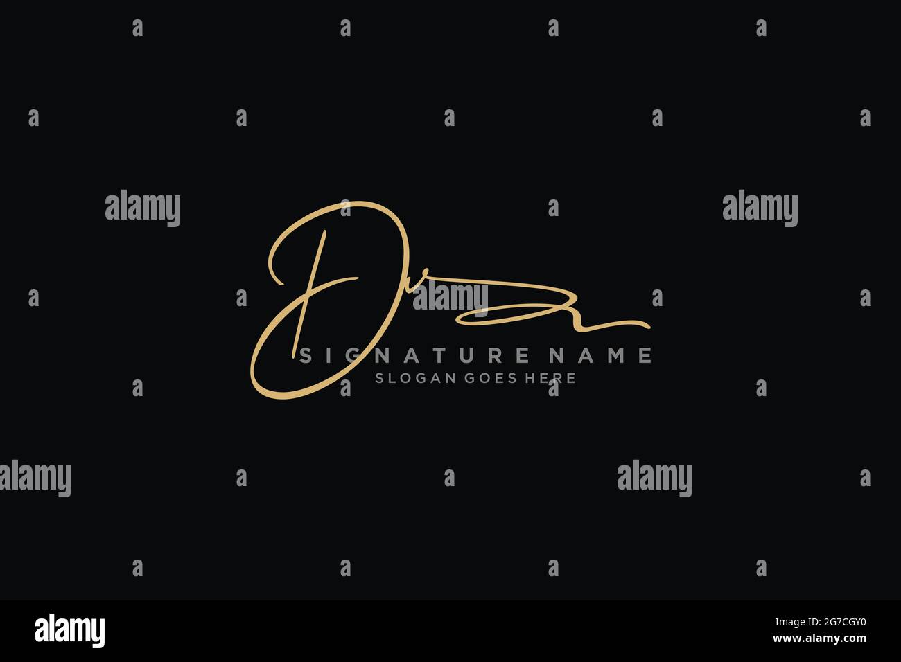 DV Letter Signature Logo Template Elegant Design Logo Sign Symbol 