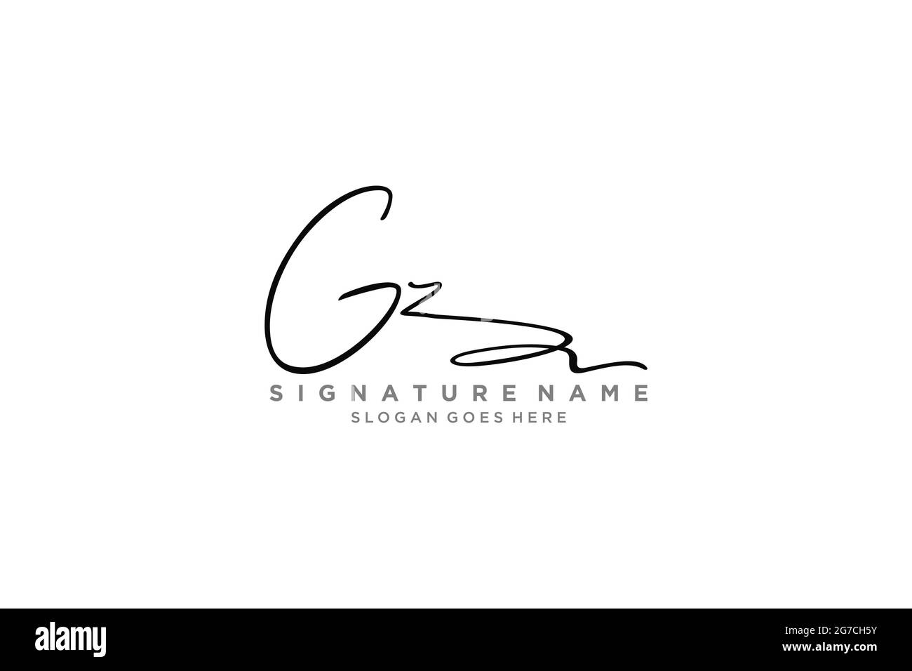 GZ Letter Signature Logo Template elegant design logo Sign Symbol template vector icon Stock Vector