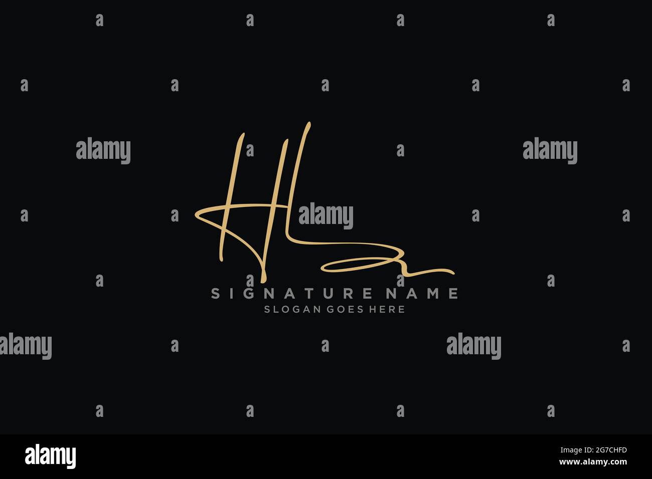 HL Letter Signature Logo Template elegant design logo Sign Symbol template vector icon Stock Vector