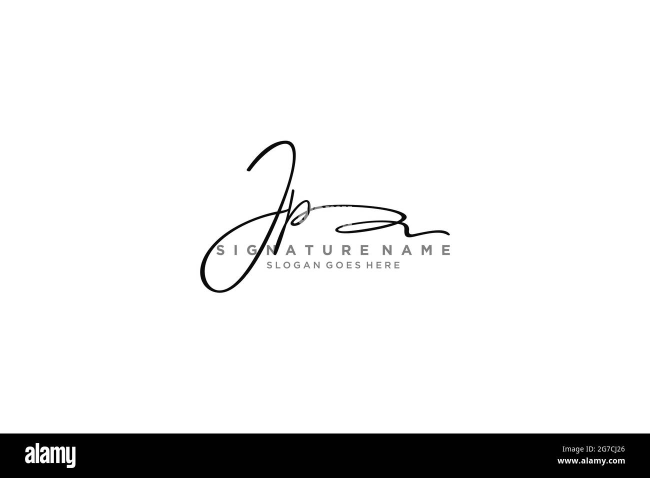 JP Letter Signature Logo Template elegant design logo Sign Symbol template vector icon Stock Vector
