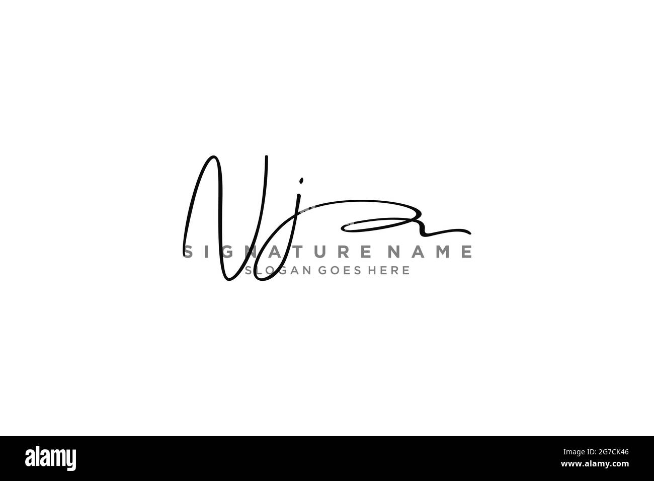 NJ Letter Signature Logo Template elegant design logo Sign Symbol