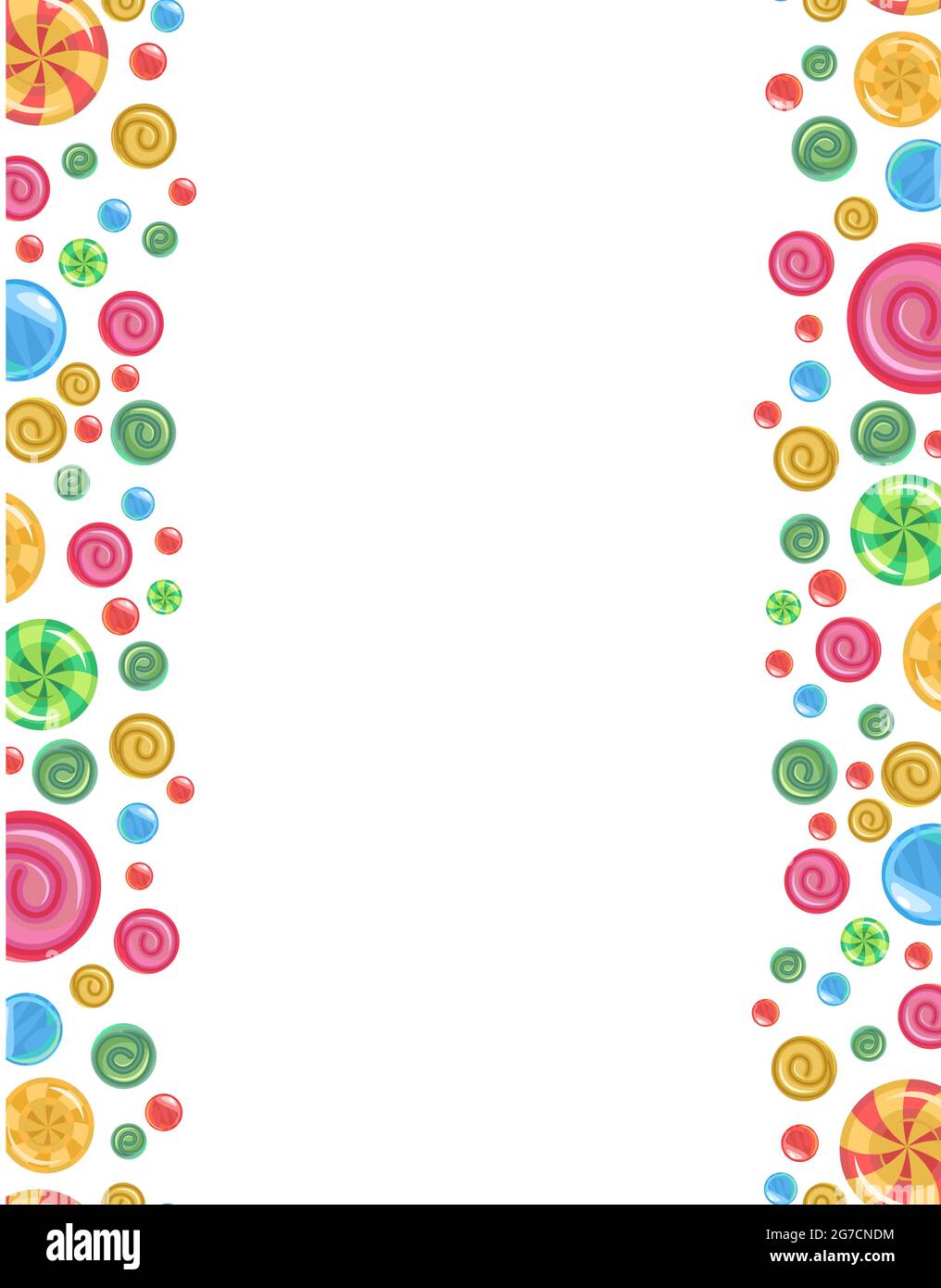 Sweets and scattered. Seamless frame vertical. Assorted dessert