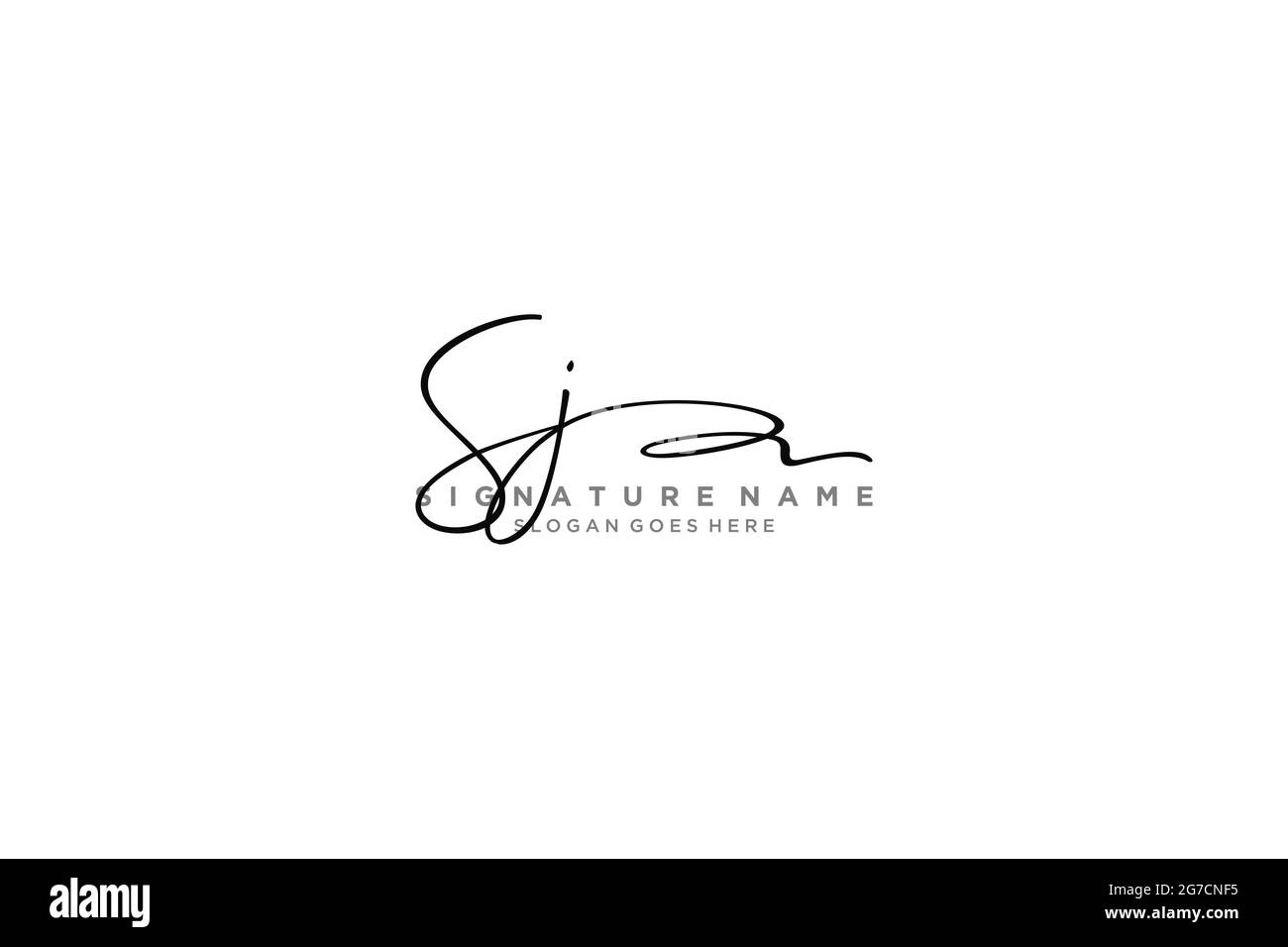 SJ Letter Signature Logo Template elegant design logo Sign Symbol template vector icon Stock Vector