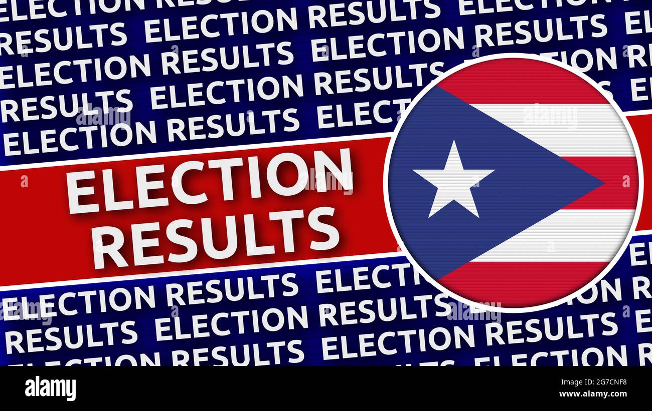 Puerto Rico Circular Flag with Election Results Titles 3D