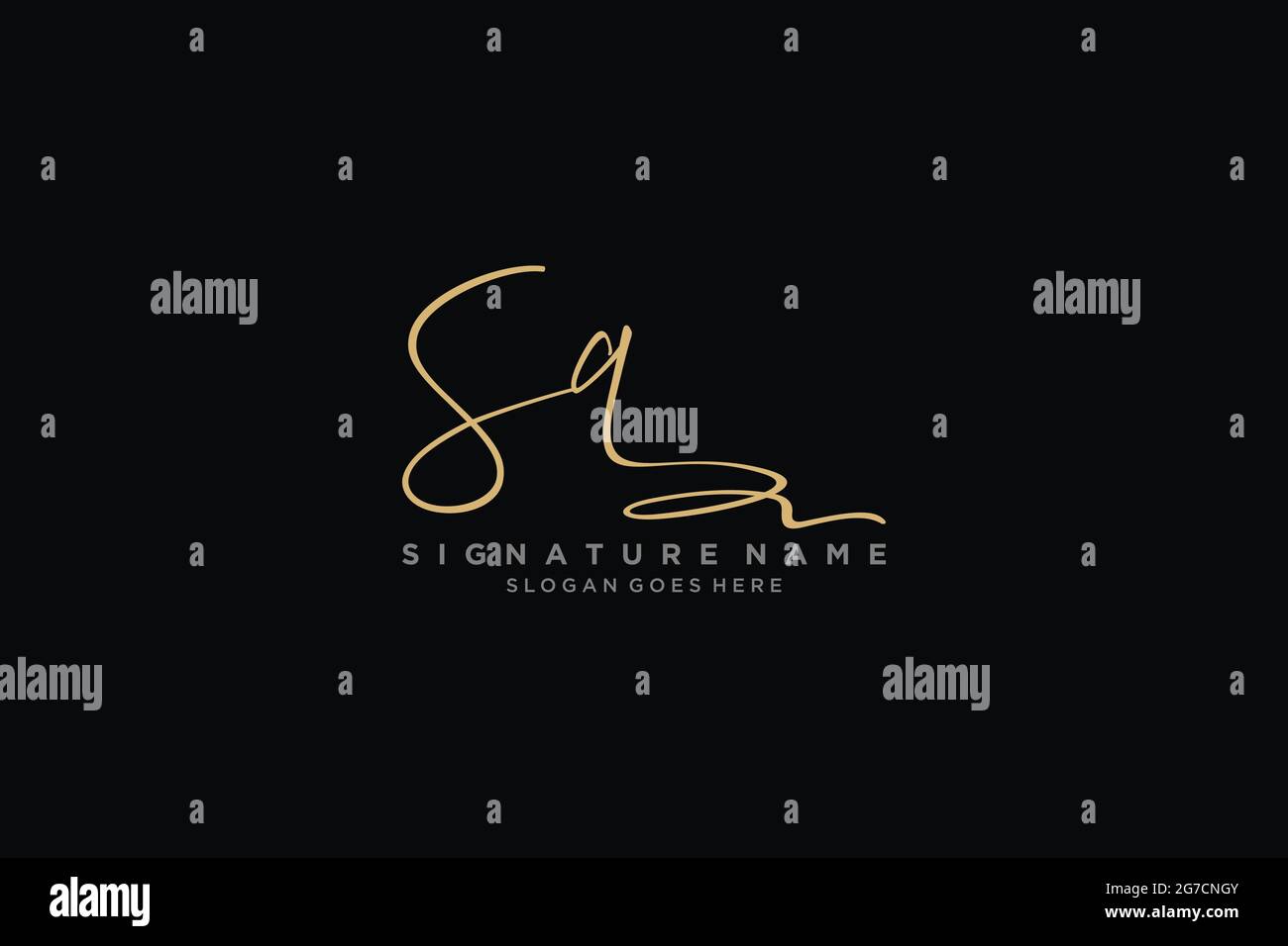 SQ Letter Signature Logo Template elegant design logo Sign Symbol template vector icon Stock Vector