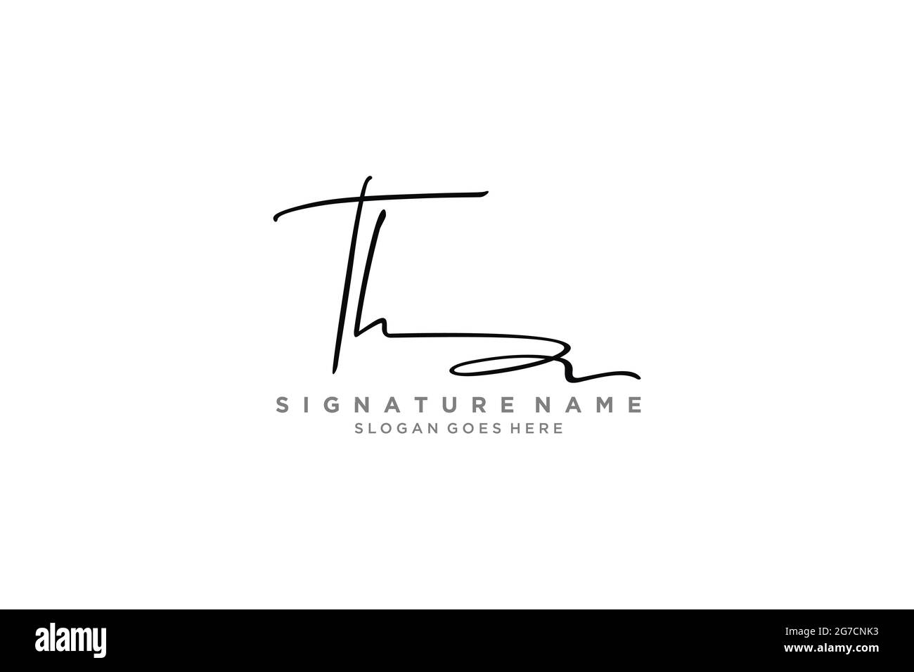 TH Letter Signature Logo Template elegant design logo Sign Symbol template vector icon Stock Vector