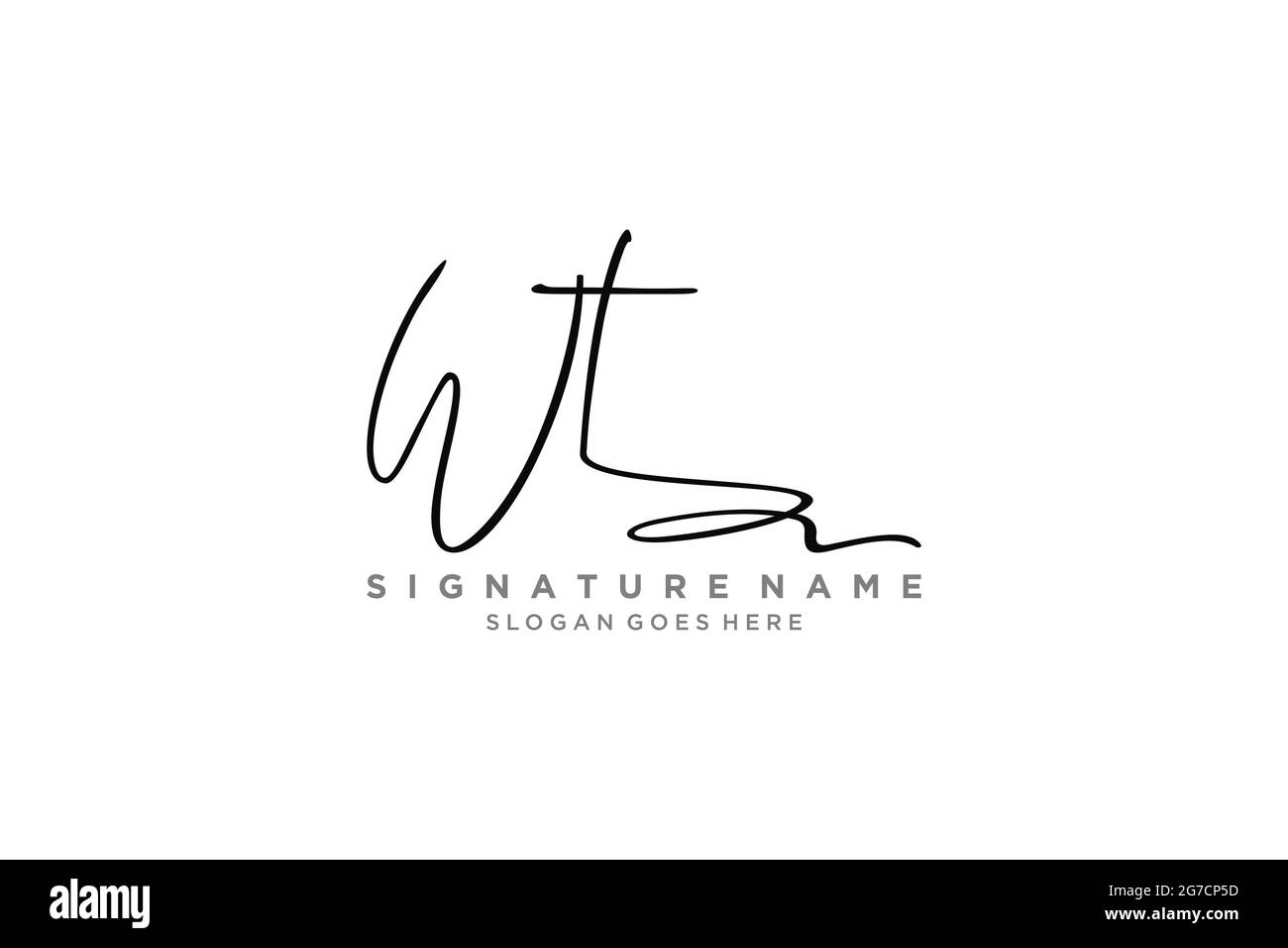WT Letter Signature Logo Template elegant design logo Sign Symbol template vector icon Stock Vector