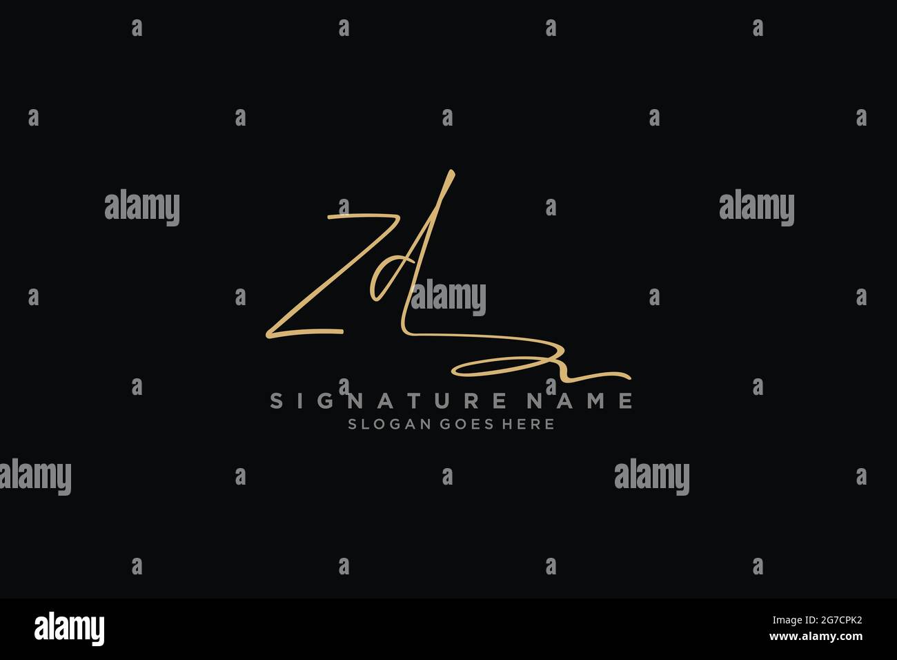 ZD Letter Signature Logo Template elegant design logo Sign Symbol template vector icon Stock Vector