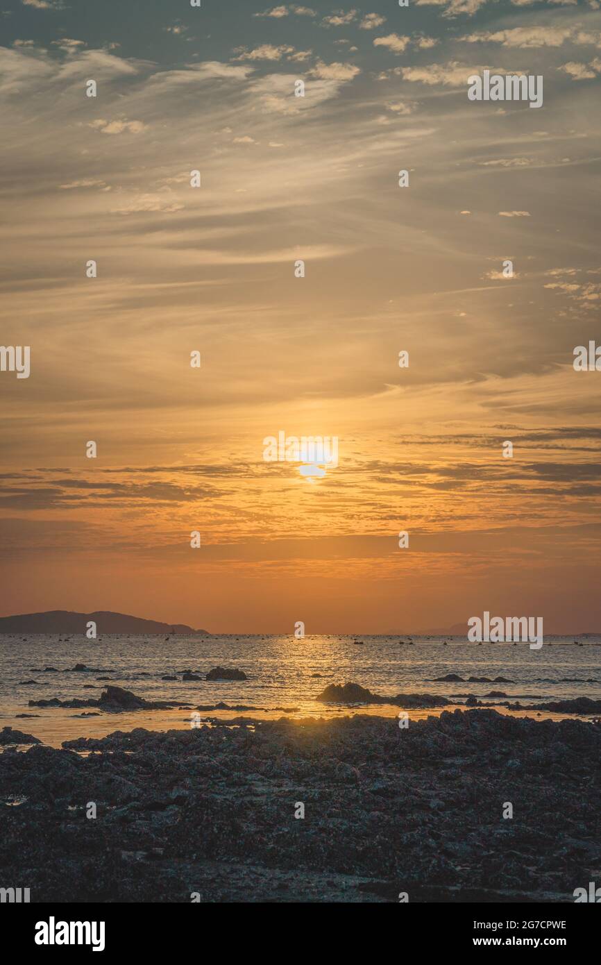 Beautiful view beach orange color hi-res stock photography and images ...