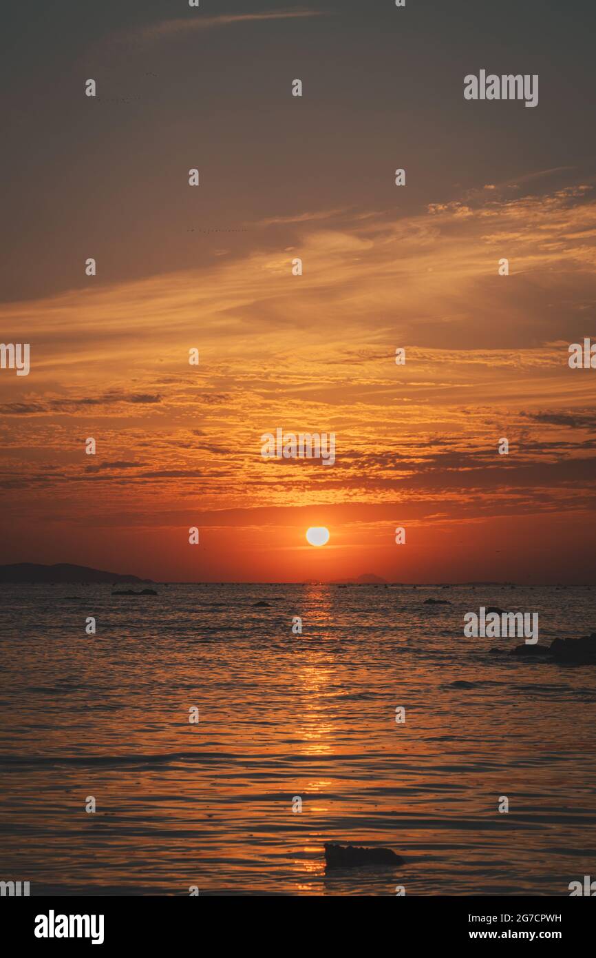 Beautiful view beach orange color hi-res stock photography and images ...