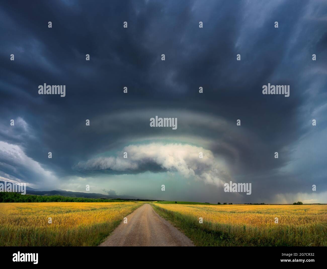 dramatic storm with stormy clouds and supercell on sky Stock Photo - Alamy