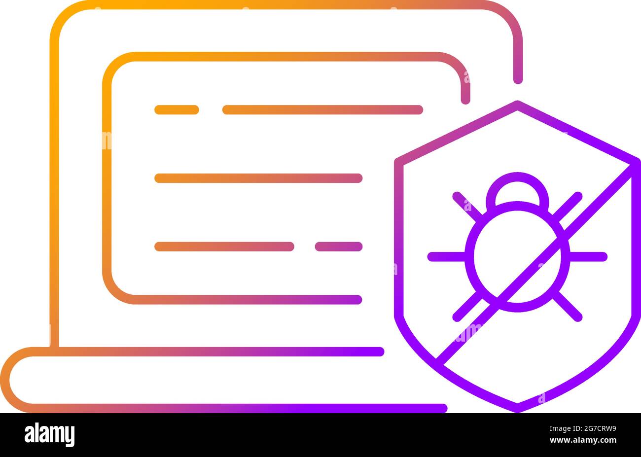 Antivirus software gradient linear vector icon Stock Vector